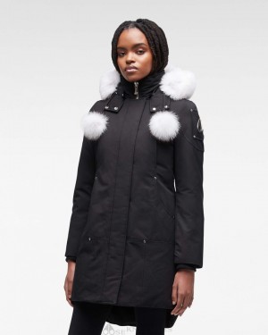 Parkas Damskie Moose Knuckles Original Stirling Parka Fur Czarne | SB2319748