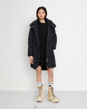 Parkas Damskie Moose Knuckles Original Stirling Parka Granatowe Czarne | CQ4319726