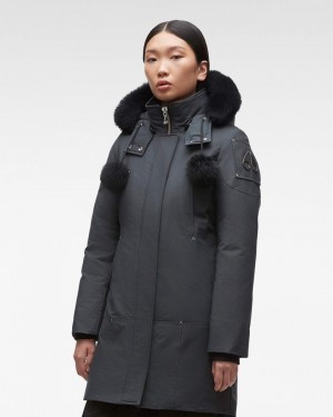 Parkas Damskie Moose Knuckles Original Stirling Parka Shearling Czarne | XG6495027