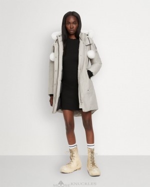 Parkas Damskie Moose Knuckles Original Stirling Parka Shearling Szare | LB0874632