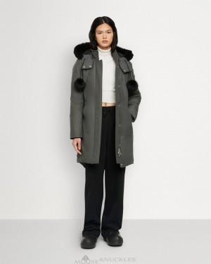 Parkas Damskie Moose Knuckles Original Stirling Parka Shearling Czarne | CB6793810