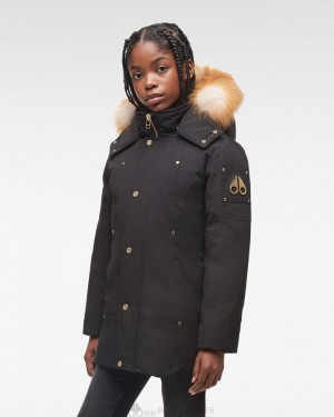 Parkas Dziecięce Moose Knuckles Gold Parka Czarne Złote | IP6491372