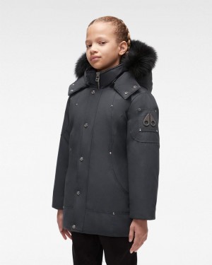 Parkas Dziecięce Moose Knuckles Original Parka Fur Czarne | CM9735024