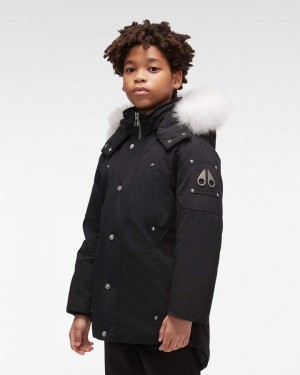 Parkas Dziecięce Moose Knuckles Original Parka Fur Czarne | BH7826305