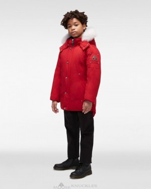 Parkas Dziecięce Moose Knuckles Original Parka Fur Granatowe Czarne | FR6549708