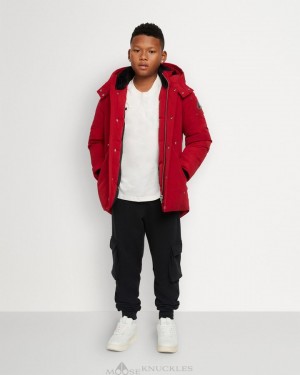 Parkas Dziecięce Moose Knuckles Original Parka Jasny Czerwone | VD2734195