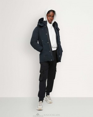 Parkas Dziecięce Moose Knuckles Original Parka Granatowe | YH8543162