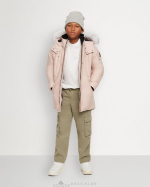 Parkas Dziecięce Moose Knuckles Original Parka Shearling Różowe | NB7536219
