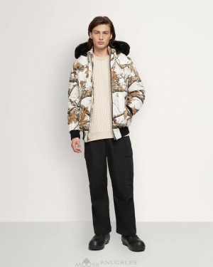 Parkas Męskie Moose Knuckles Birchwood Bomber Neoshear Czarne | NZ6054912