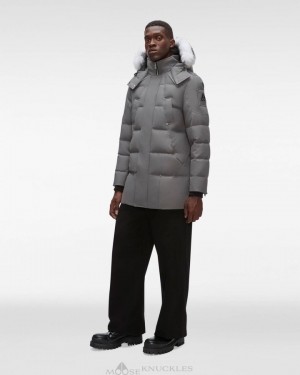 Parkas Męskie Moose Knuckles Cloud Parka Neoshear Granatowe Czarne | JI3870192