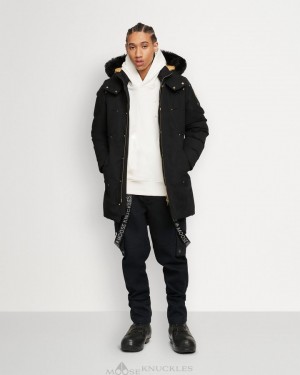 Parkas Męskie Moose Knuckles Gold Stirling Parka Neoshear Czarne Czarne | KI7910864