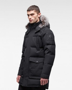 Parkas Męskie Moose Knuckles Onyx Big Ridge Parka Czarne | VD7105348