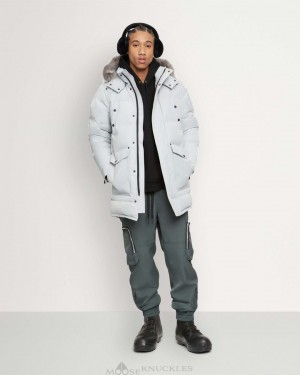 Parkas Męskie Moose Knuckles Onyx Big Ridge Parka Shearling Szare | YI4923870