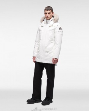 Parkas Męskie Moose Knuckles Original Stirling Parka Fur Milky Way / Stoned Fox Fur | DG4329158