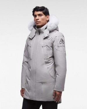 Parkas Męskie Moose Knuckles Original Stirling Parka Fur Szare | JR8465709