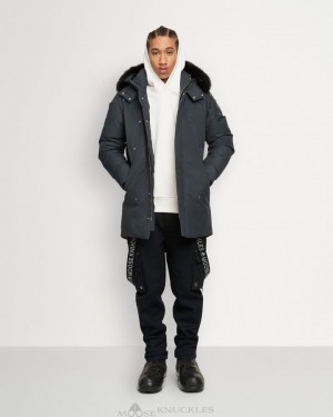 Parkas Męskie Moose Knuckles Original Stirling Parka Fur Czarne | FO1068793