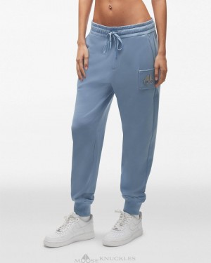 Portki Damskie Moose Knuckles Brooklyn Jogger Niebieskie | IV7632159