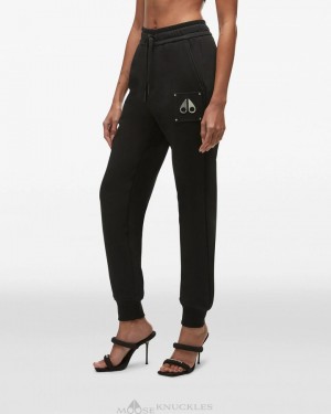 Portki Damskie Moose Knuckles Brooklyn Jogger Czarne | WF2758360