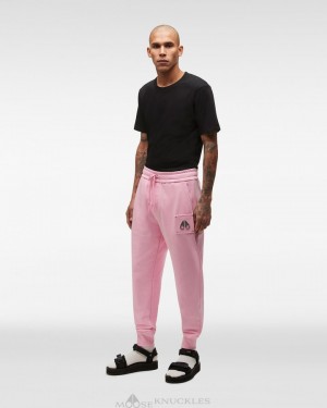 Portki Męskie Moose Knuckles Brooklyn Jogger Różowe | YB3194028