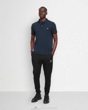 Portki Męskie Moose Knuckles Hartsfield Jogger Czarne | LY5178034