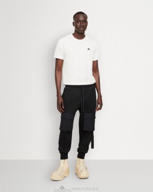 Portki Męskie Moose Knuckles Perido Cargo Jogger Czarne | PQ0924136