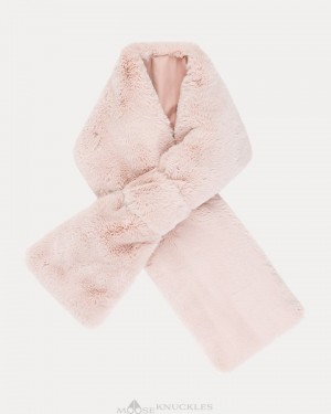 Szaliki Damskie Moose Knuckles Sackett Scarf Różowe | WK4173925