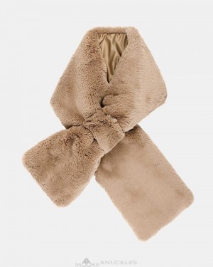 Szaliki Damskie Moose Knuckles Sackett Scarf Wood Smoke | JP5273846