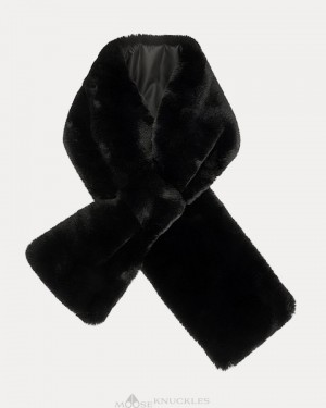 Szaliki Damskie Moose Knuckles Sackett Scarf Czarne | KD7803645