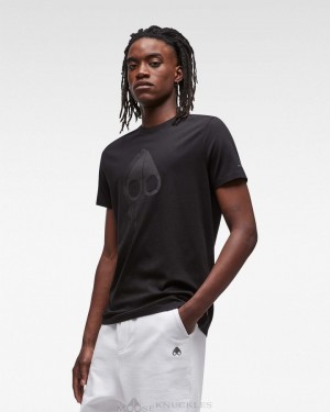 Tees Męskie Moose Knuckles Augustine Tee Czarne | XZ8290643