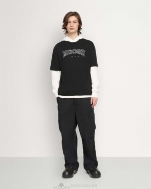 Tees Męskie Moose Knuckles Noble Tee Czarne | QB2634187