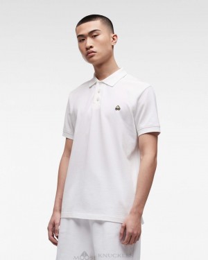 Tees Męskie Moose Knuckles Pique Gold Polo Białe | YH9045687