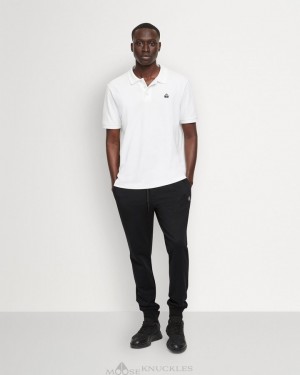 Tees Męskie Moose Knuckles Pique Polo Białe | NS2538064