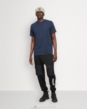 Tees Męskie Moose Knuckles Satellite Tee Granatowe | UO9546012
