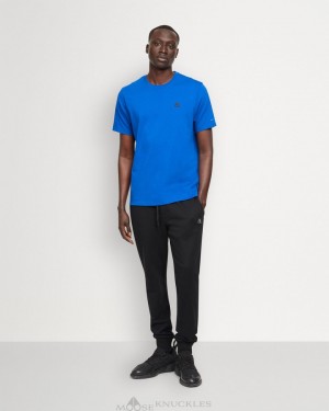 Tees Męskie Moose Knuckles Satellite Tee Cobalt | XJ5497186