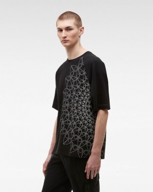 Tees Męskie Moose Knuckles Wellesley Tee Czarne | EN8163279