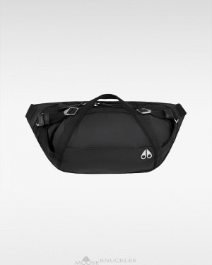 Torby Męskie Moose Knuckles Logo Utility Bag Czarne | NC1953076