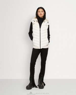 Vests Damskie Moose Knuckles Roswell Hybrid Vest Milky Way | VY0685329