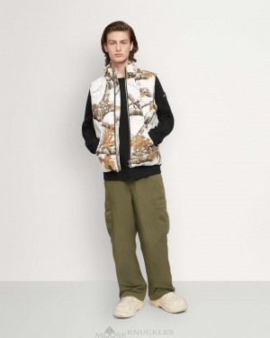 Vests Męskie Moose Knuckles Original Vest Camo Białe | PM4387956