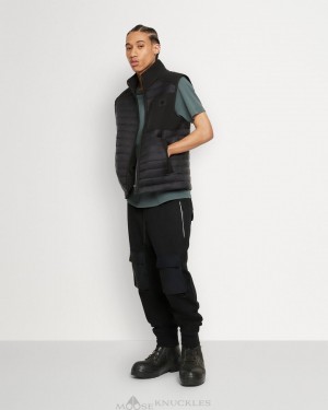 Vests Męskie Moose Knuckles Sherwood Vest Czarne Czarne | SI9415872